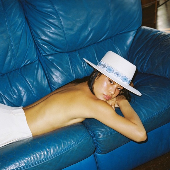 Lack Of Color Accessories - NWT Lack of Color Azure Lolita Boater Hat